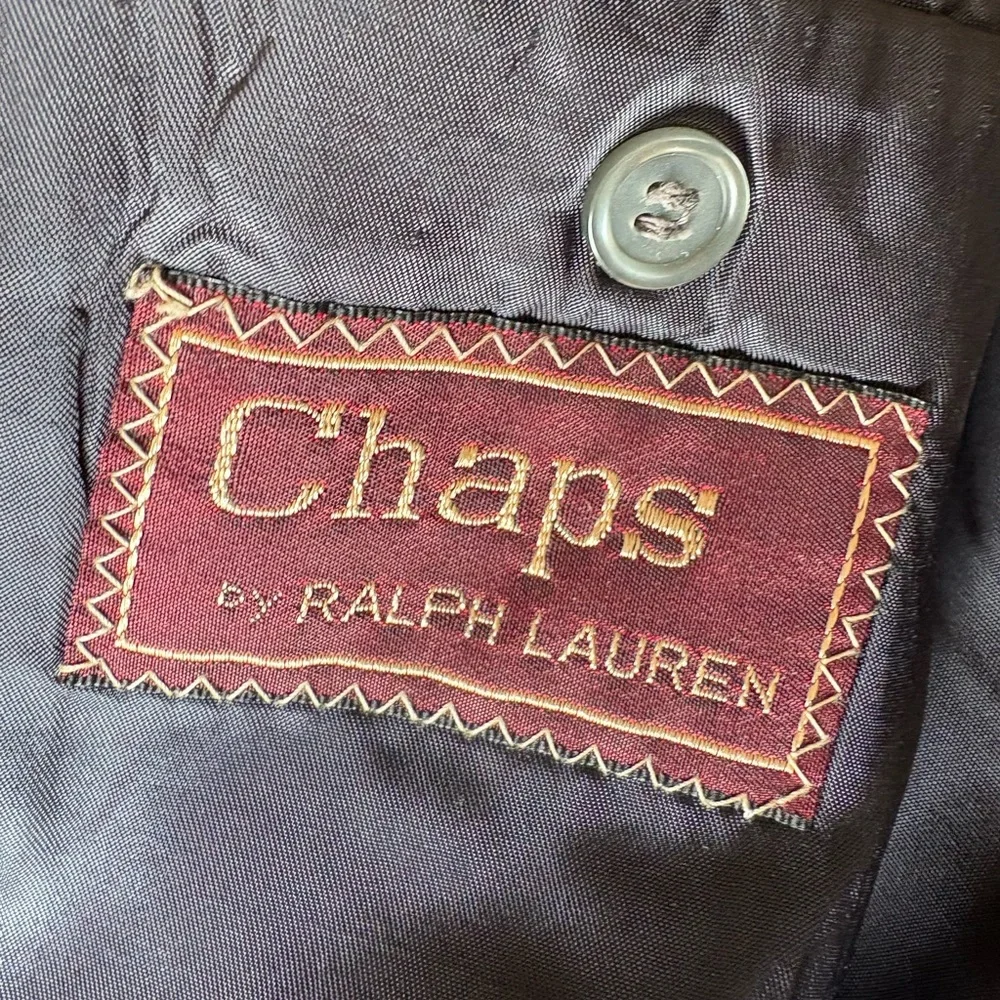 Vintage Chaps Ralph Lauren 42R Navy Pin Stripe Suit Pants 35x30